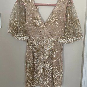 Hello Molly gold glitter mini dress